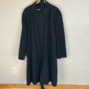 Jos A Banks Black Trench Coat with Removable Liner Size 44R